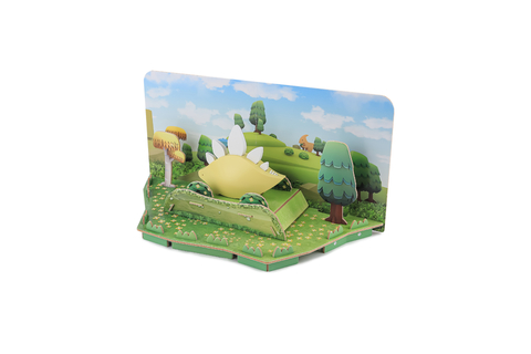 Halftoys Dinosaurio Playset 16cm Estegosaurio + Diorama Muñeco encastre iman