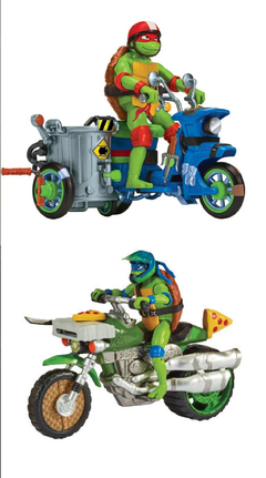 Tortugas Ninja 83430 Figura Articuladas 12cm Set de Leonardo con moto - All4Toys