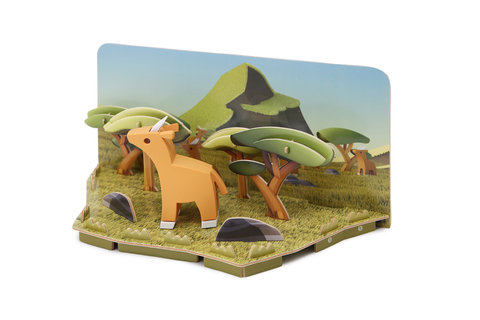 Halftoys Animal Playset 16cm Impala + Diorama Muñeco encastre iman