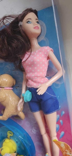 Muñeca Barbie HB 14 - Baño Varias Mascotas - tienda online
