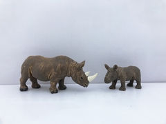 Animal World 99710 Playset 19cm - Pack x2 - Rinoceronte Flia - comprar online