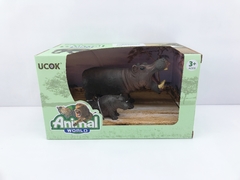 Animal World 99711 Playset 19cm - Pack x2 - Hipopotamo Flia