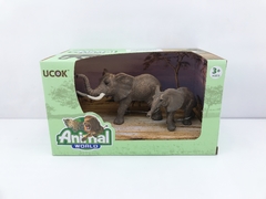 Animal World 99721 Playset 19cm - Pack x2 - Elefante Flia