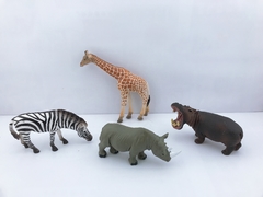 Playsets Animal World 99745 Pack x 4: Hipopótamo, Rinoceronte, Jirafa y Cebra en internet