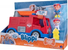 Blippi 86156 Camion de Bombero Grande Con personaje, perro y accesorios