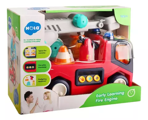 Hola Baby 65212 Playset Camion Bomberos Luz y Musica - Juguete bebé