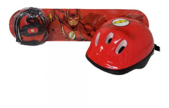 Skate Flash 60x15 con casco, rodrilleras y coderas. En estuche de plástico