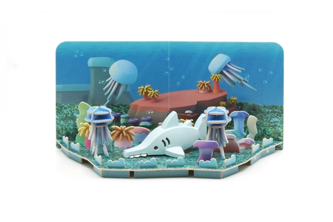 Halftoys Ocean Playset 16cm Pez espada + Diorama Muñeco encastre iman