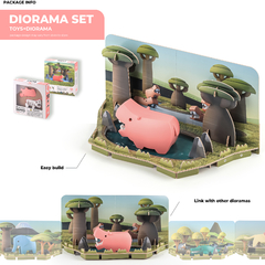 Halftoys Animal Playset 16cm Hipopotamo + Diorama Muñeco encastre iman