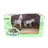 Animal World 99708 Playset 19cm - Pack x2 - Cebra Flia