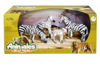 Animal World 997480 Playset 31cm - Pack x4 - Cebra Flia