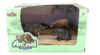 Animal World 99704 Playset 19cm - Pack x4 - Rino Antilope Hipo x2