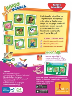 Juegos Infantiles + App Bontus Didactico de cartas Naipes Bingo en la granja - comprar online