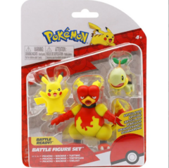 Pokemon 95155 - Battle Figure Set x3 - Pikachu + Magmar + Turtwig