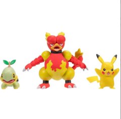 Pokemon 95155 - Battle Figure Set x3 - Pikachu + Magmar + Turtwig - comprar online