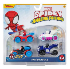 SPIDEY 0200 Vehiculos Metalicos Pack x4 - Spidey, Miles, Ghost y Pantera