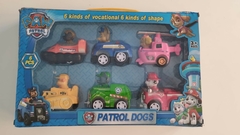 Paw Patrol Set x6 Personajes en sus autitos