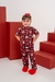 Pijama kids Calça Manga Curta Natal Mickey Xadrez Gorrinho - comprar online