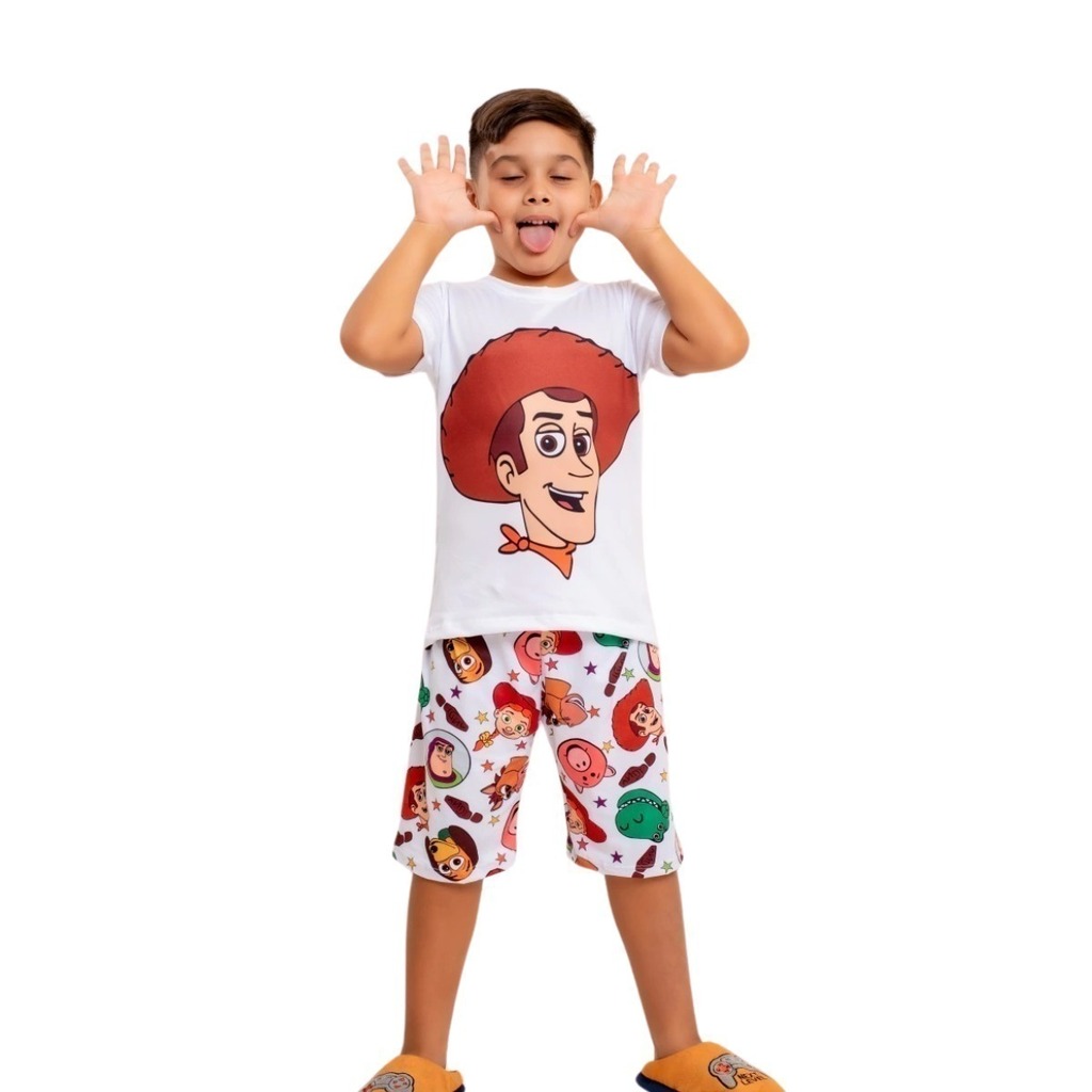 Pijama Crianca Manga Curta Personagens Woody Toy Story