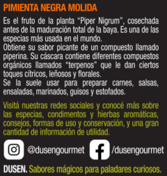 Pimienta Negra Molida - Sin TACC - Pote de 190gr - comprar online