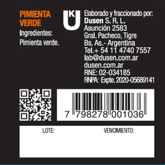 Pimienta Verde en Grano - Sin TACC - Pote de 100gr en internet