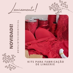 Kit para fabricação de lingerie + molde -Conjunto Lírio - Evelin Tecidos