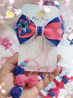 Laço Pingente Personagem Stitch ( Laço G medindo aproximadamente 10 cm)