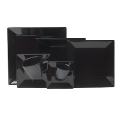 CUADRADO NEGRO - SET X 6 TAZAS DE TE CON PLATO 200 CC - Kiluga