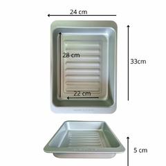 Asadera 33x24 Antiadherente Fuente Horno Mediana Rectangular - comprar online