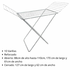 Tendedero Tender con alas reforzado x 10 varillas plegable - comprar online