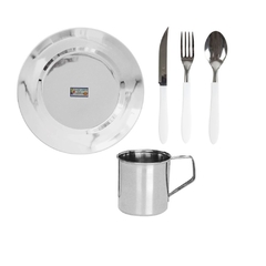 SET X 1 VAJILLA AIRE LIBRE ACERO INOXIDABLE Kiluga