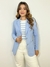 Blazer Feminino em alfaiataria Paula- Azul Bebê