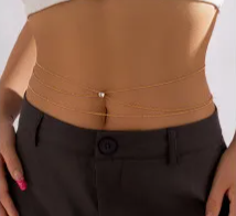 Imagem do Corrente de Cintura Body Chain Sexy Bolinhas Dupla Esteffany.