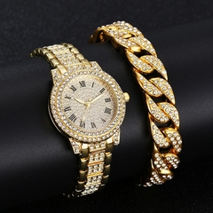 Relógios Feminino com Strass analógico Hilary, Relógio de Dourado com Strass.
