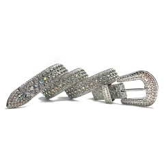 Cinto de Couro Luxo com Strass, Cinto de Strass com Couro de Alta Qualidade, Cinto de Couro com Strass Cravejados - comprar online