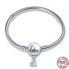 Pulseira Pandora de Prata Esterlina 925 com Fecho de Coração Stefany. - comprar online