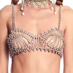 Top Luxo Sabrina Satto todo em Strass, Top com strass sensual. - comprar online