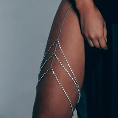 Corrente de Perna com Strass Ajustável, Joia Sexy de Corpo Sil. - comprar online