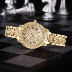 Relógios Feminino com Strass analógico Hilary, Relógio de Dourado com Strass. - loja online