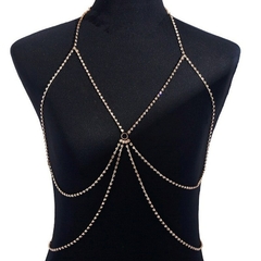 Colar body chain de strass, Sutiã joia de corpo de strass Elena. - Clube das Coisas - Tudo para Você ficar mais Linda e Sexy