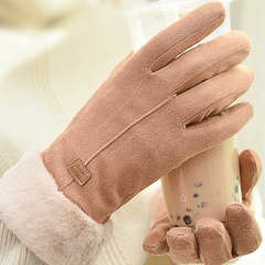 Imagem do Luvas femininas de inverno com punho de pelúcia.