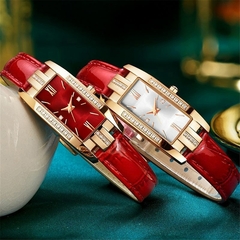 Relógios de Luxo Feminino Quadrado analógico Stefany, Relógios de Pulso de Couro. na internet