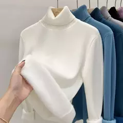 Blusas casuais Gola alta de lã, Blusa de lã para o inverno, Coleção inverno. - loja online