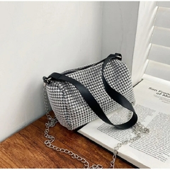 Bolsa Quadrada Brilhante, Bolsa Feminina de Ombro, Bolsa Pequena Estilo Strass. - loja online