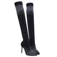 Bota Fashion de Tecido com Stass, Bota estilo Meia calça de Strass, Botas Day. - comprar online