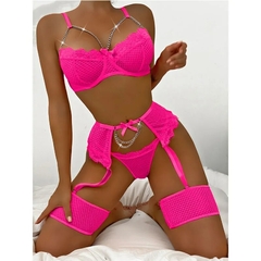 Imagem do Conjunto de Lingerie Monique com Renda e Tiras Sexy.