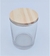 Copo de vidro 70ml com tampa de madeira (Kit com 10, 20, 40, 50 e 100 peças) - Portal das Essencias