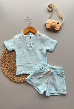 Conjunto Baby Cotton Celeste - Art. 0199