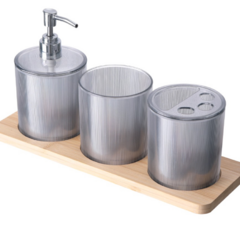 Set de baño con base de madera - comprar online