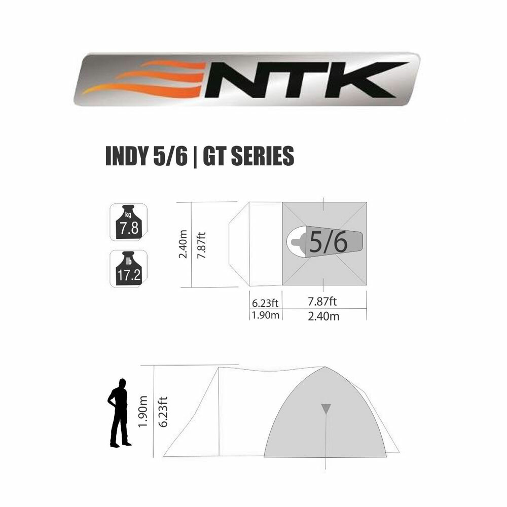 Carpa Camping NTK Indy Tienda De Campaña 6 Personas NTK